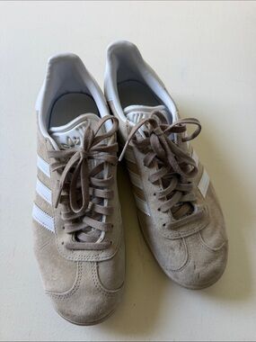 adidas Gazelle Tan and White Women's Sneakers